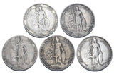1902 - 1910 Florins Lot (5 Coins) - Edward VII British Silver Coins