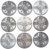 1911 - 1919 Florins Lot (9 Coins) - George V British Silver Coins - Date Run