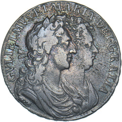 1689 Halfcrown - William & Mary British Silver Coin - Nice