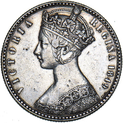 1849 Godless Florin - Victoria British Silver Coin - Nice