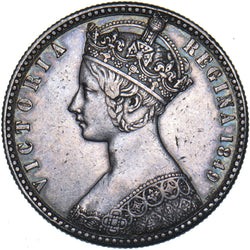 1849 Godless Florin - Victoria British Silver Coin - Nice