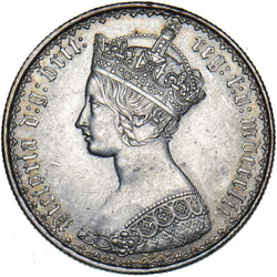 1852 Gothic Florin - Victoria British Silver Coin - Superb