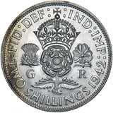 1942 Florin - George VI British Silver Coin - Superb