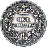 1839 Shilling - Victoria British Silver Coin