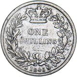 1845 Shilling - Victoria British Silver Coin