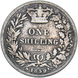 1859 Shilling - Victoria British Silver Coin