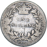 1861 Shilling - Victoria British Silver Coin