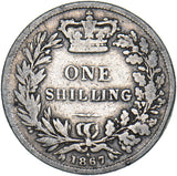1867 Shilling (Die no. 6) - Victoria British Silver Coin