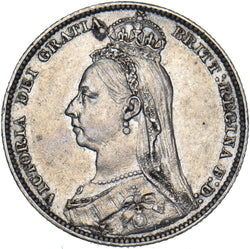 1890 Shilling - Victoria British Silver Coin - Nice