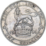 1906 Shilling - Edward VII British Silver Coin - Nice