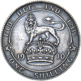 1910 Shilling - Edward VII British Silver Coin - Nice