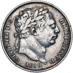 1819 Sixpence - George III British Silver Coin - Nice