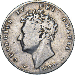1828 Sixpence - George IV British Silver Coin