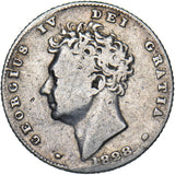 1828 Sixpence - George IV British Silver Coin