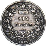 1842 Sixpence - Victoria British Silver Coin