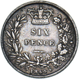 1844 Sixpence - Victoria British Silver Coin