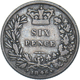 1846 Sixpence - Victoria British Silver Coin
