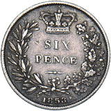 1853 Sixpence - Victoria British Silver Coin
