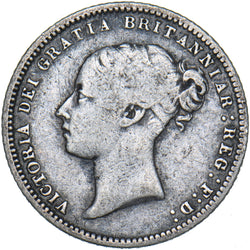 1872 Sixpence (Die no. 33) - Victoria British Silver Coin