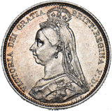 1888 Sixpence (Rev Knocks) - Victoria British Silver Coin - Nice