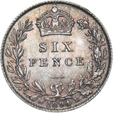 1894 Sixpence - Victoria British Silver Coin - Superb