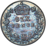 1902 Sixpence (Matt Proof ) - Edward VII British Silver Coin - Very Nice