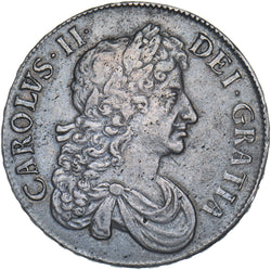 1673 Crown - Charles II British Silver Coin - Very Nice