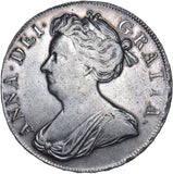 1707 Crown - Anne British Silver Coin - Nice