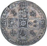 1732 Crown - George II British Silver Coin - Nice