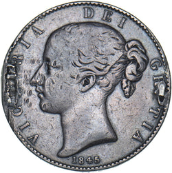 1845 Crown - Victoria British Silver Coin
