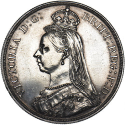 1887 Crown - Victoria British Silver Coin - Very Nice