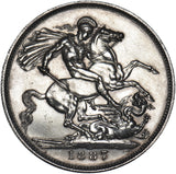 1887 Crown - Victoria British Silver Coin - Very Nice