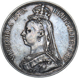 1887 Crown - Victoria British Silver Coin - Nice