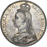 1887 Crown - Victoria British Silver Coin - Superb