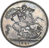 1887 Crown - Victoria British Silver Coin - Superb