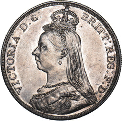 1889 Crown - Victoria British Silver Coin - Very Nice