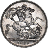 1889 Crown - Victoria British Silver Coin - Very Nice
