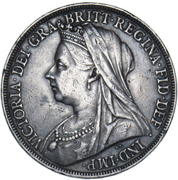 1898 LXII Crown - Victoria British Silver Coin - Nice
