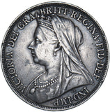 1898 LXII Crown - Victoria British Silver Coin - Nice