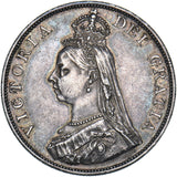 1887 Double Florin (Arabic 1) - Victoria British Silver Coin - Very Nice