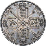 1887 Double Florin (Arabic 1) - Victoria British Silver Coin - Very Nice