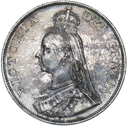 1889 Double Florin (Inverted 1) - Victoria British Silver Coin - Very Nice