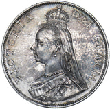 1889 Double Florin (Inverted 1) - Victoria British Silver Coin - Very Nice
