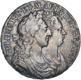 1689 Halfcrown (L Over M) - William & Mary British Silver Coin - Nice