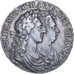 1689 Halfcrown - William & Mary British Silver Coin - Nice
