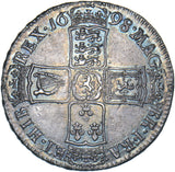 1698 Halfcrown - William III British Silver Coin - Very Nice