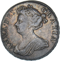 1713 Halfcrown (Plain Angles) - Anne British Silver Coin - Nice