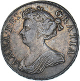 1713 Halfcrown (Plain Angles) - Anne British Silver Coin - Nice