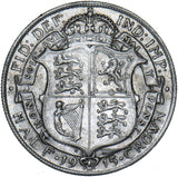 1915 Halfcrown - George V British Silver Coin - Very Nice