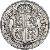 1917 Halfcrown - George V British Silver Coin - Very Nice